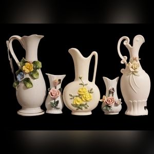 Set of 5 Small Bud Vases Vintage